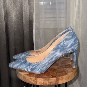 Charles By Charles David Blue Textured Heels